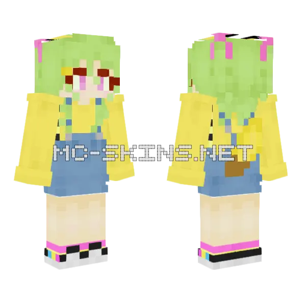 Ali Pikachu Minecraft skin, front and back