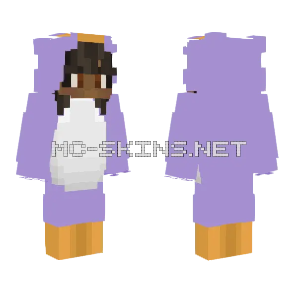 Alia Finished Lavender Minecraft skin, front and back