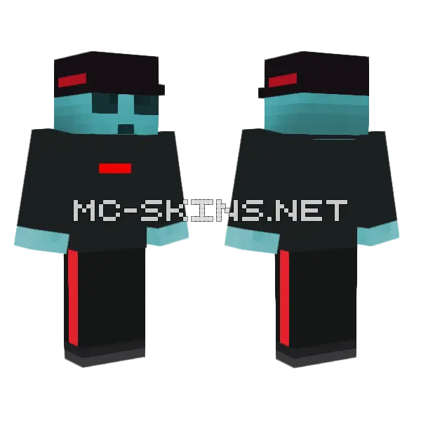 Alien Chad Minecraft skin, front and back