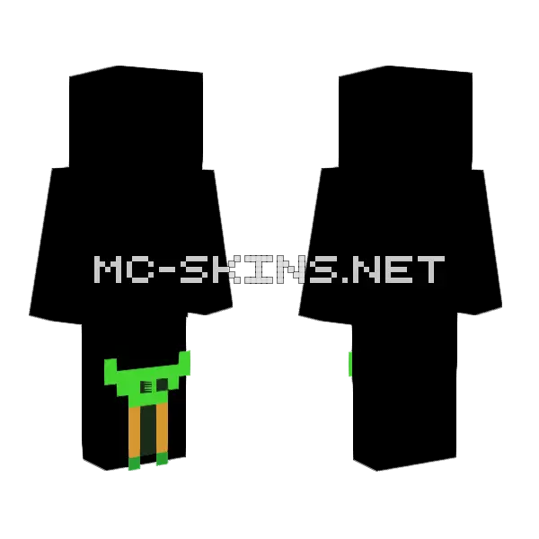 Alien Yoda Minecraft skin, front and back
