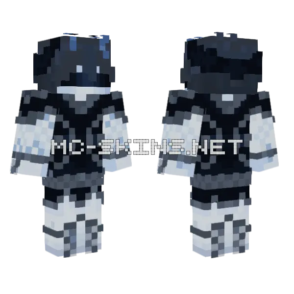 Aliensacrifice Blue Robot Minecraft skin, front and back