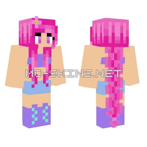 Alissa Pink Hair Minecraft skin, front and back