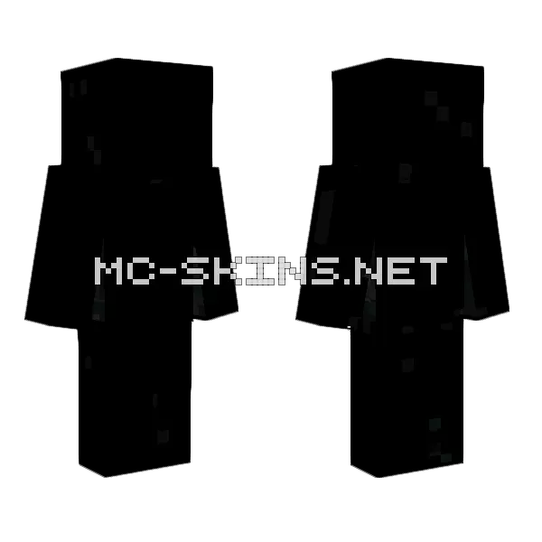 All Black Minecraft skin, front and back