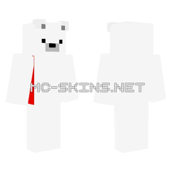 All White Bear Minecraft skin, front and back