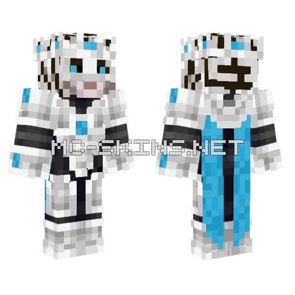 All White Tiger Knight Minecraft skin, front and back