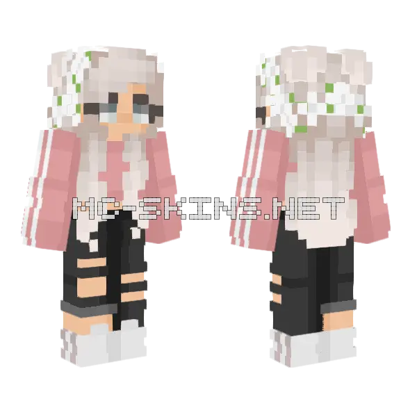 Almost Spring Girl Minecraft skin, front and back