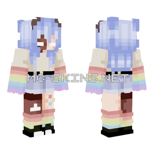 Alphawolf Girl Minecraft skin, front and back