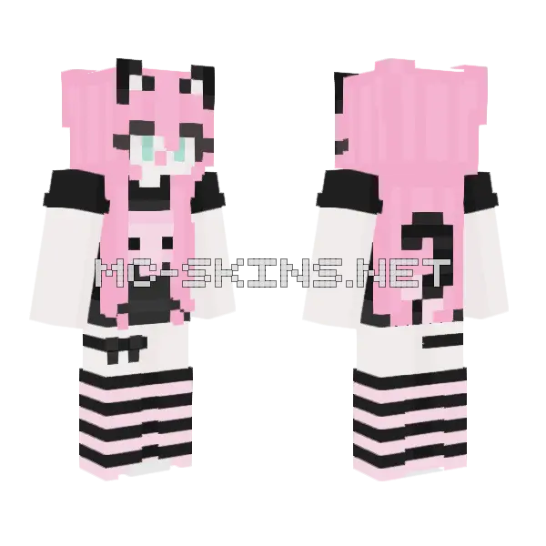Alt Cat Girl Matching Minecraft skin, front and back