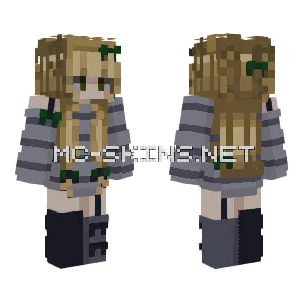 Alt Slytherin Girl Minecraft skin, front and back
