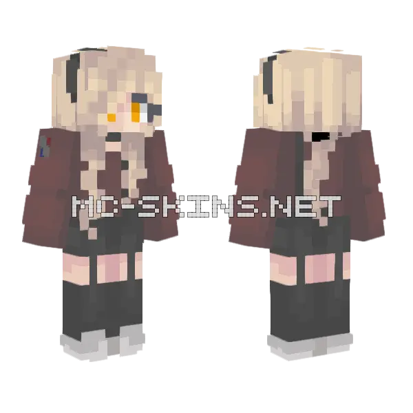 Alyx Dark Clothes Minecraft skin, front and back