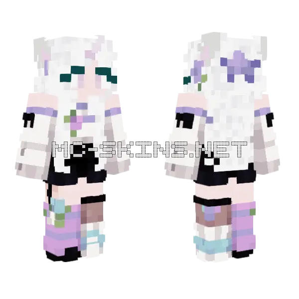 Amalthea OC Flowers Minecraft skin, front and back