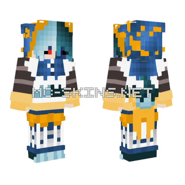Amaris Blue Cake Minecraft skin, front and back