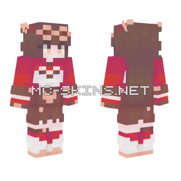 Amber Girl Minecraft skin, front and back