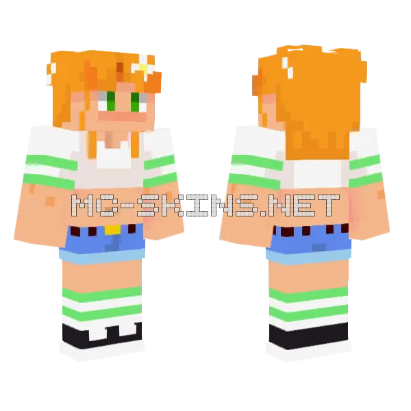 Amber Green – Jenny Mod Skin Minecraft skin, front and back