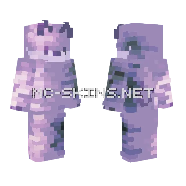 Amethyst Boy Minecraft skin, front and back
