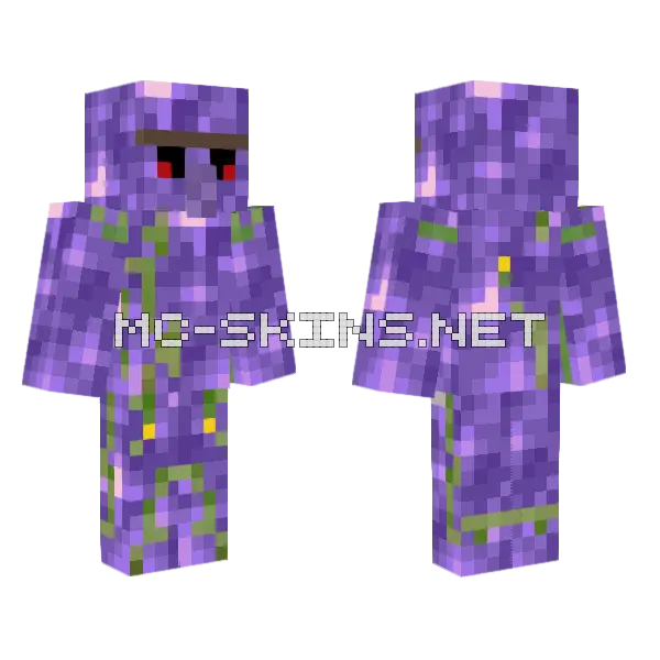 Amethyst Golem Minecraft skin, front and back