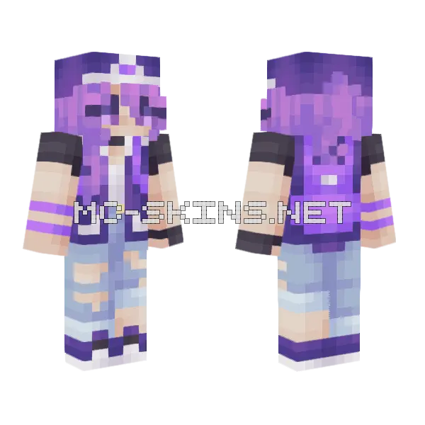 Amethyst Rank Skin Minecraft skin, front and back