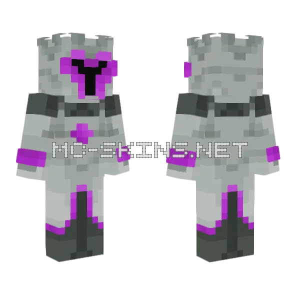 Amethyst Warrior Minecraft skin, front and back