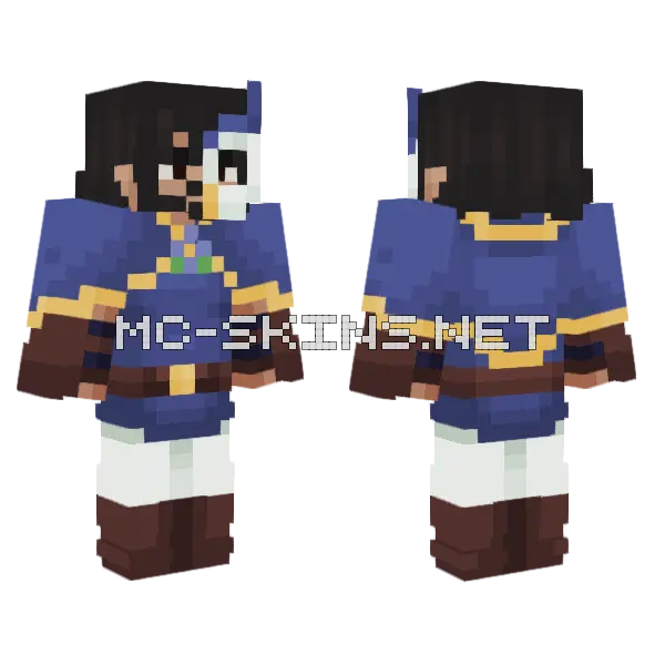 Ami Blue Outfit Minecraft skin, front and back