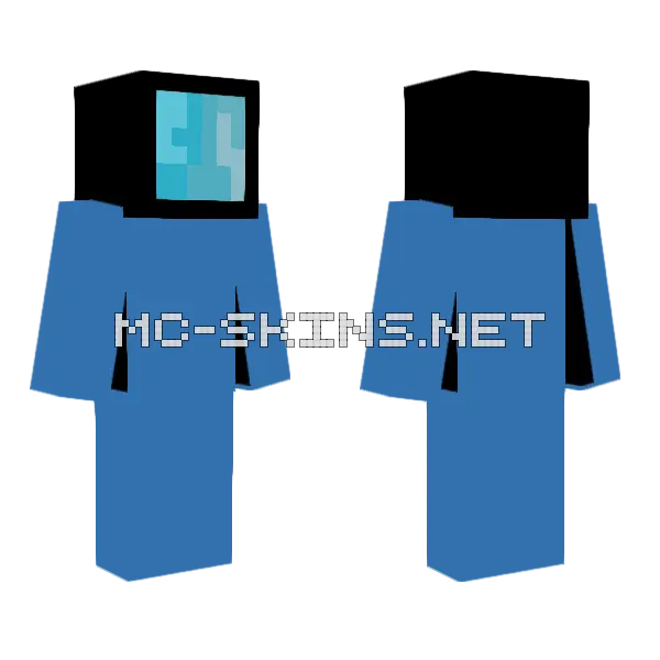 Among Us Blue Minecraft skin, front and back