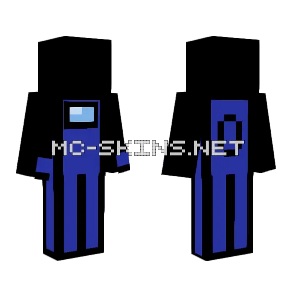 Among Us Blue Minecraft skin, front and back