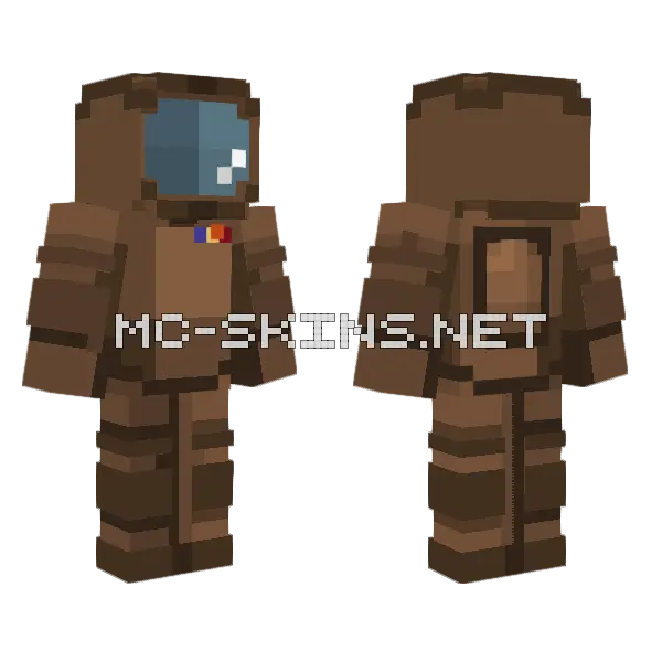 Among Us Brown Minecraft skin, front and back