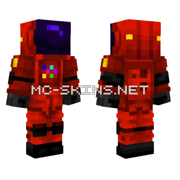 Among Us JJ Minecraft skin, front and back
