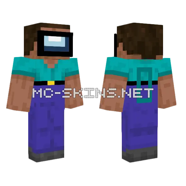 Among Us Minecraft Noob Minecraft skin, front and back