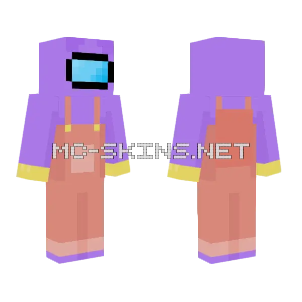 Among Us TADC Jax Minecraft skin, front and back