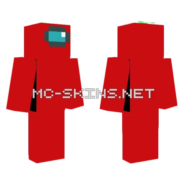 Among Us Tomato Minecraft skin, front and back