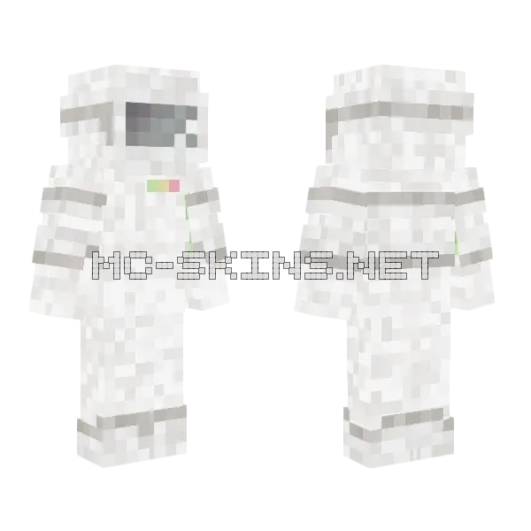 Among Us White Suit Minecraft skin, front and back