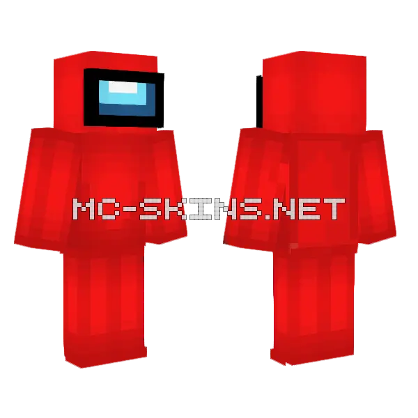 Amongus Red Minecraft skin, front and back