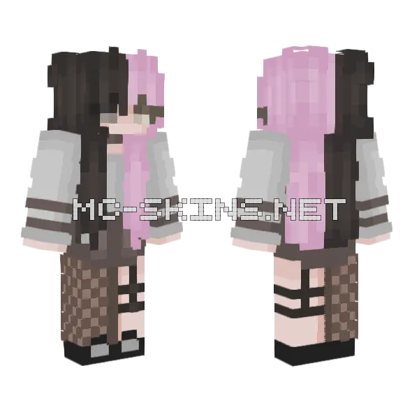 Amora Pink Outfit Minecraft skin, front and back