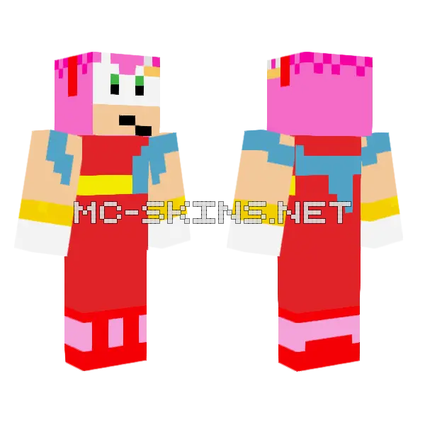 Amy The Murder Of Sonic Minecraft skin, front and back