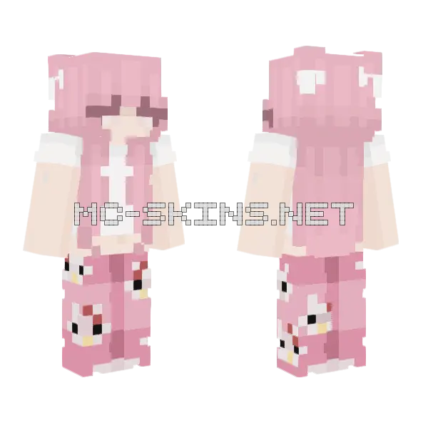 Amyyy Pink Outfit Minecraft skin, front and back