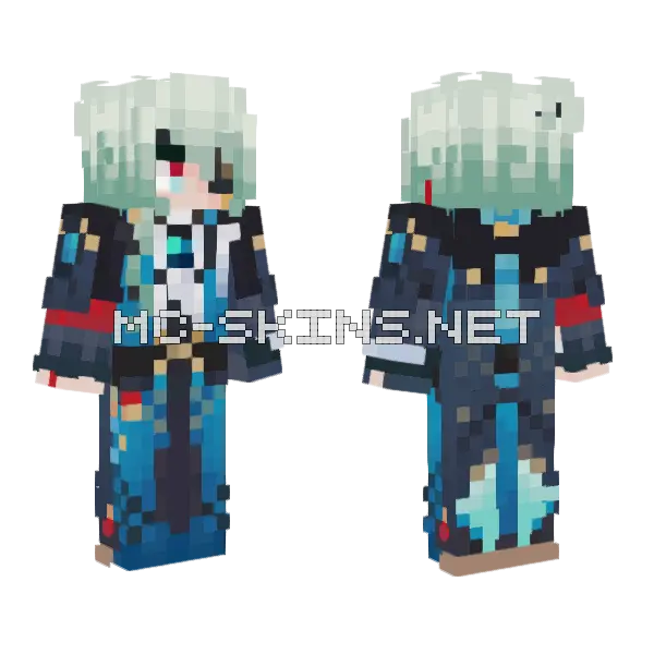 Anaxa Honkai Star Rail Minecraft skin, front and back