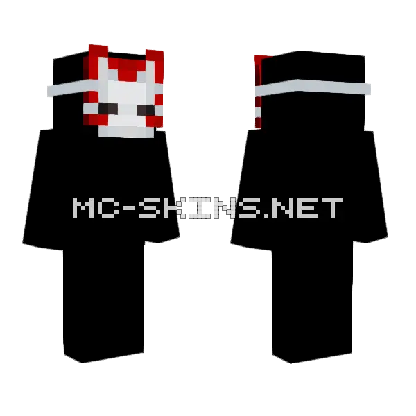 Anbu Mask Cat Minecraft skin, front and back