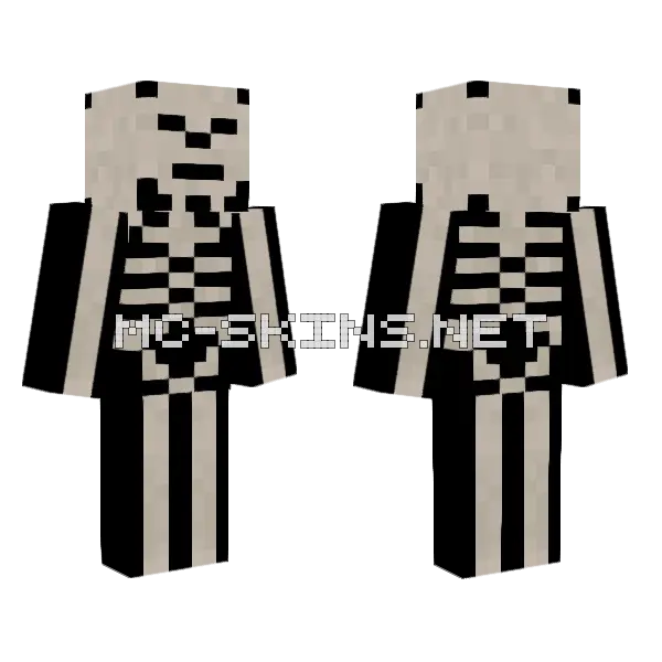 Ancient Fossil Skeleton Minecraft skin, front and back