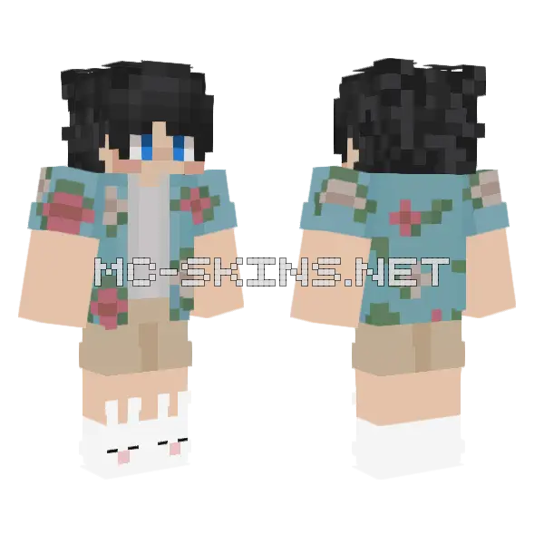 Andrei Summer Outfit Minecraft skin, front and back