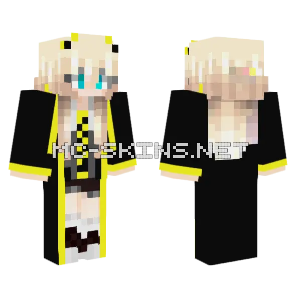 Andreitta318 Hufflepuff Girl Minecraft skin, front and back