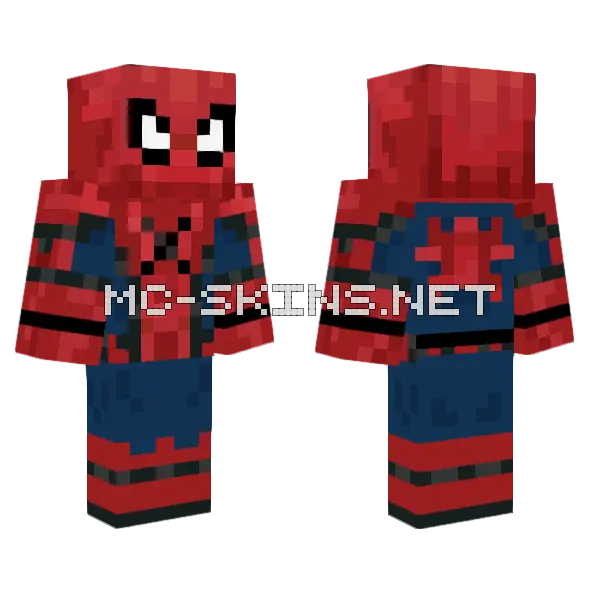 Andrew Garfield Spider-Man Minecraft skin, front and back
