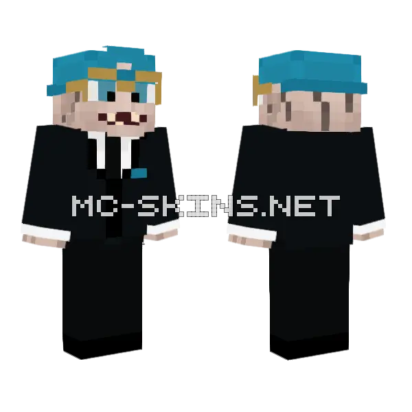 Androelegeante2 Blue Hat Minecraft skin, front and back