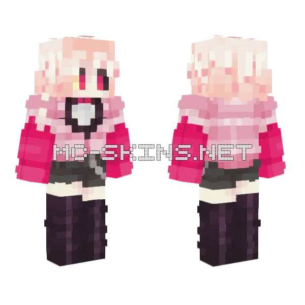 Angel Dust Minecraft skin, front and back