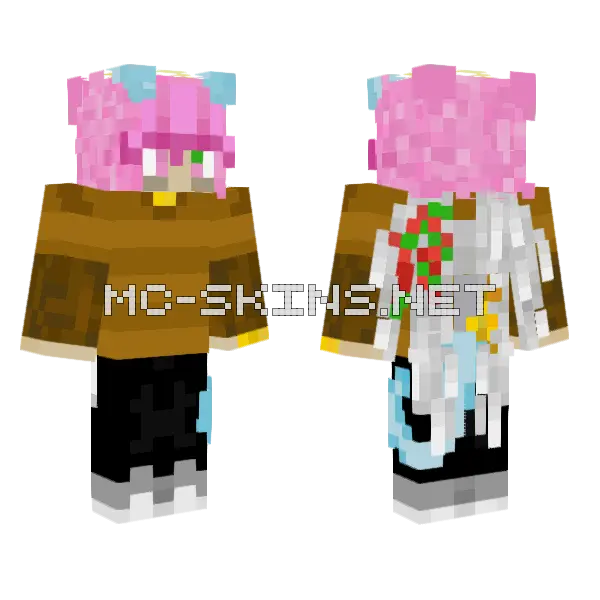 Angel Glowstone King Minecraft skin, front and back