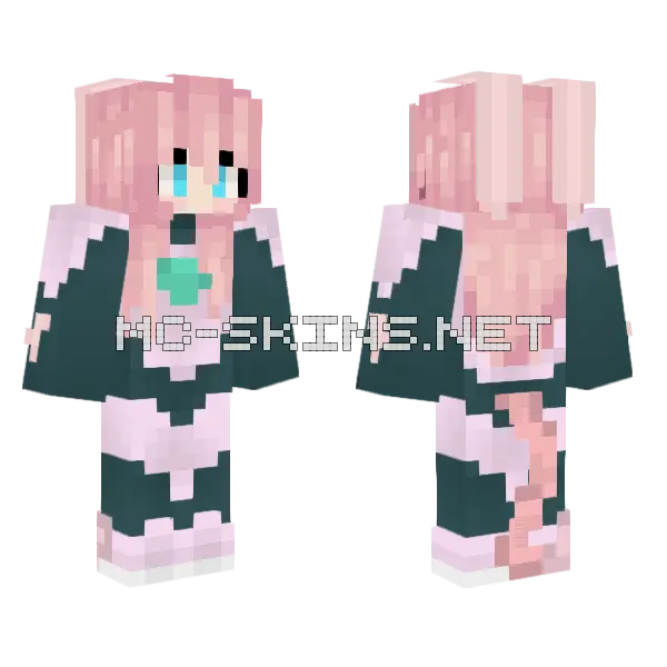 Angele Pink Outfit Minecraft skin, front and back