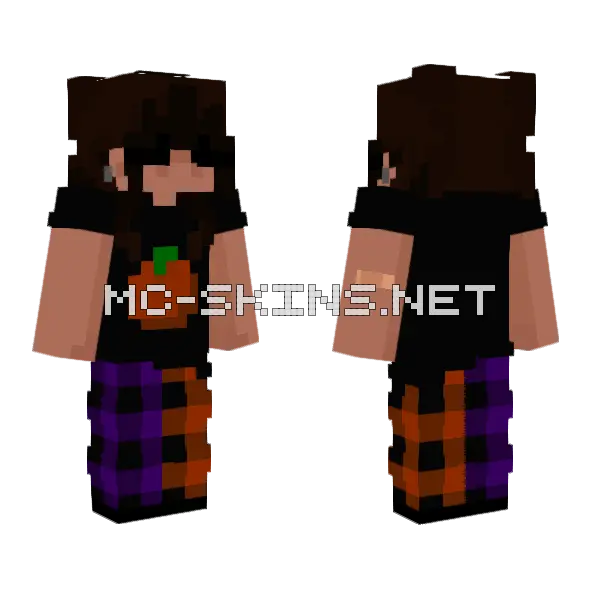 Angi Halloween Minecraft skin, front and back