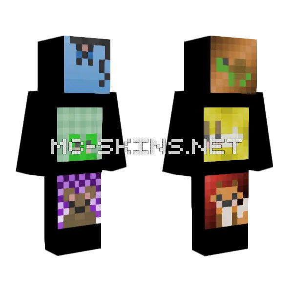 Animal PFP Pack Minecraft skin, front and back