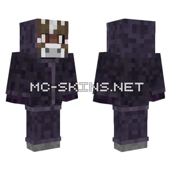 Animask Cow Minecraft skin, front and back