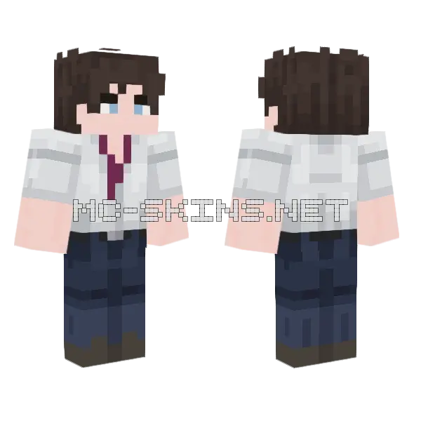 Anime School Boy Minecraft skin, front and back