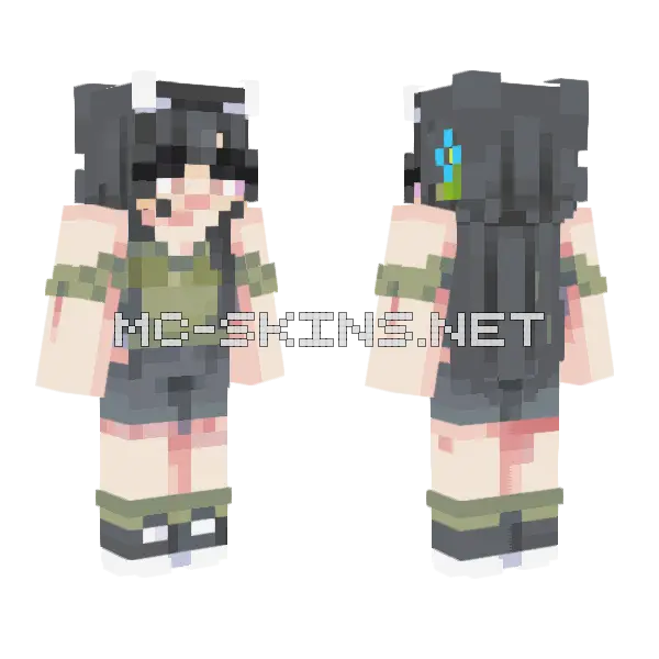Anime Woman Minecraft skin, front and back